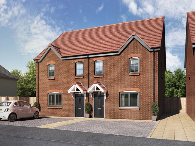3 bedroom houses - artist's impression subject to change. Please note that the above computer generated image is representative of the house type and not necessarily the specified plot as some details and materials may vary.